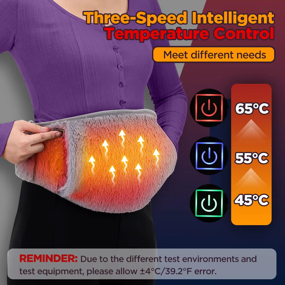 Menstrual Heating Abdomen Belt Heat Period Pain Relief Portable Heating Pad Warming Belt Hand Warmer Stomach Heating Belt