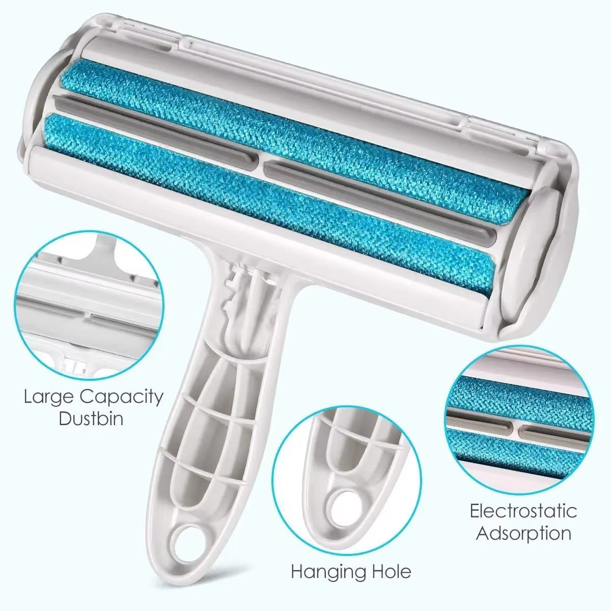 Pet Hair Remover Roller - Dog & Cat Fur Remover with Self-Cleaning Base - Efficient Animal Hair Removal Tool - Perfect for Furni