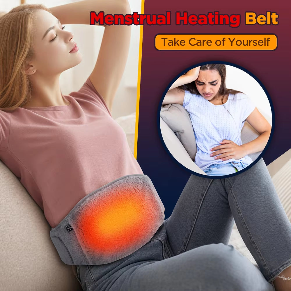 Menstrual Heating Abdomen Belt Heat Period Pain Relief Portable Heating Pad Warming Belt Hand Warmer Stomach Heating Belt